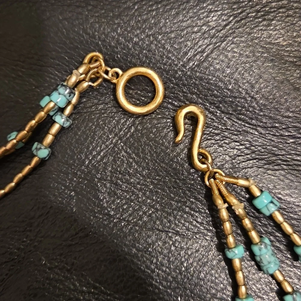"RLL"Turquoise Beaded Necklace. - Picture 4 of 5